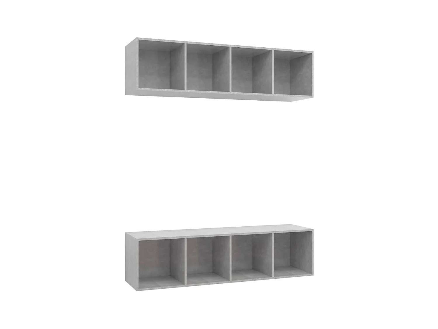 Meubles TV muraux 2 pcs Gris béton Bois d'ingénierie