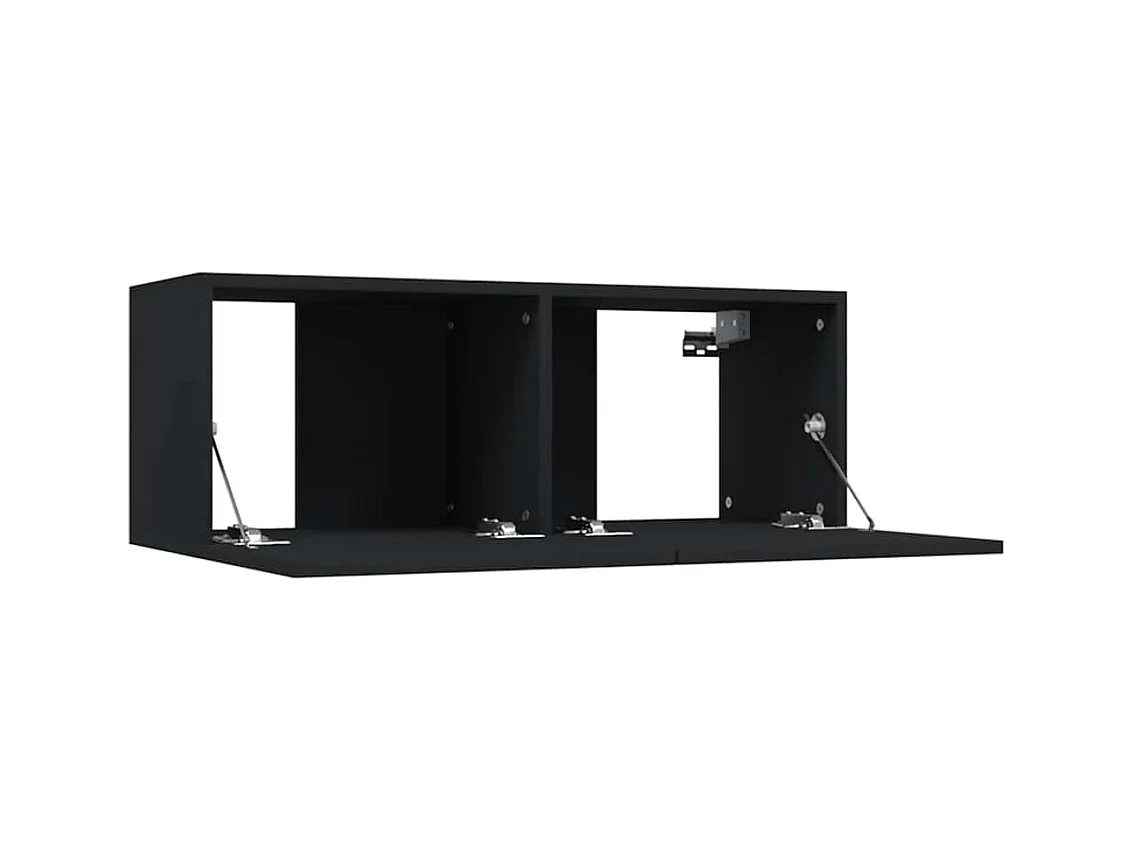 TV-Schrank 2 Stk. Schwarz 80x30x30 cm Holzwerkstoff