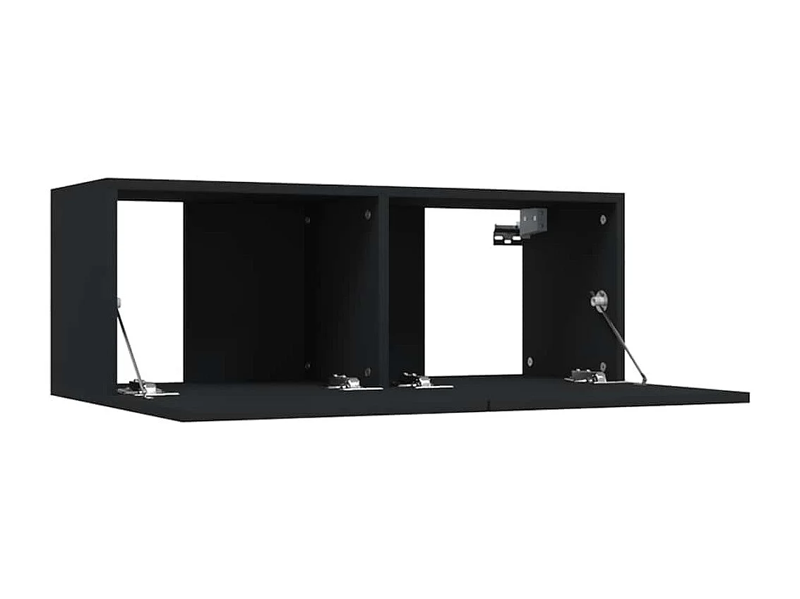 Mobile TV 2 pezzi Nero 80x30x30 cm Legno ingegnerizzato