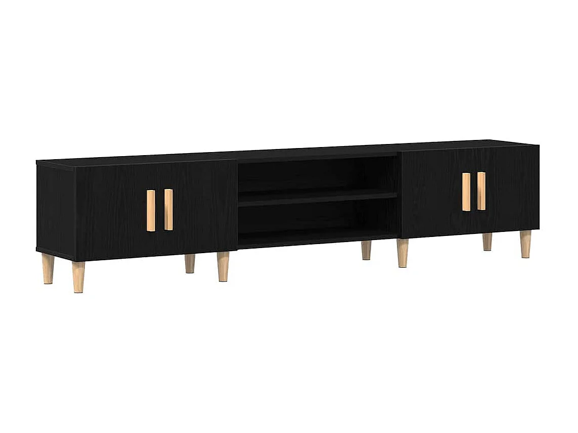 Mueble de TV de roble negro 180 x 31,5 x 40 cm Madera de ingeniería