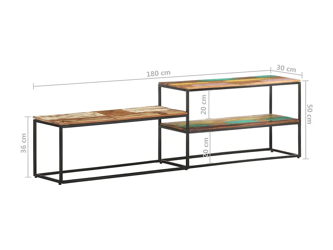 Mueble de TV 180x30x50 cm Madera maciza recuperada