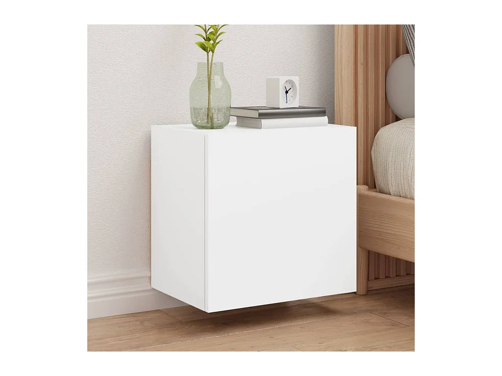 muebles de TV de pared blancos de 40,5 x 30 x 40 cm de madera de ingeniería