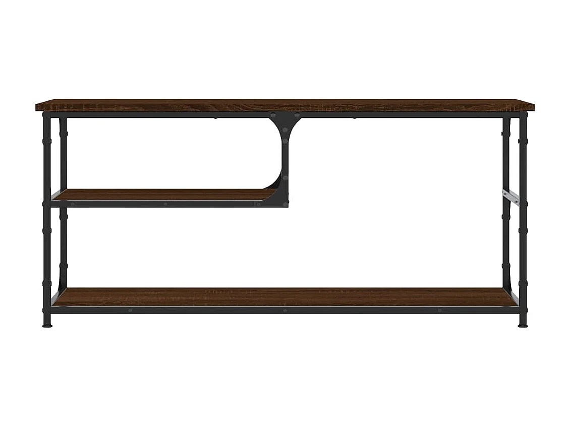 Bruine eikenhouten tv-kast 103x38x46,5cm bewerkt hout en staal