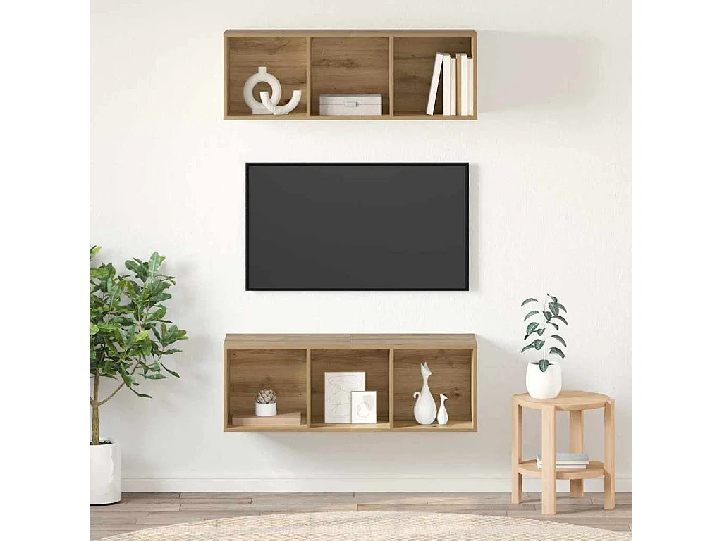 Meubles TV muraux 2 pcs chêne artisanal 37 x 37 x 107 cm
