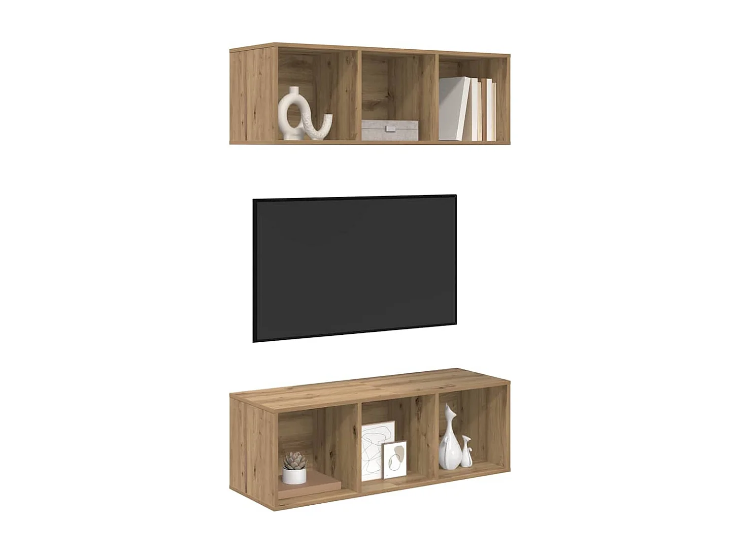 Meubles TV muraux 2 pcs chêne artisanal 37 x 37 x 107 cm