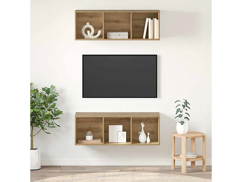 Meubles TV muraux 2 pcs chêne artisanal 37 x 37 x 107 cm