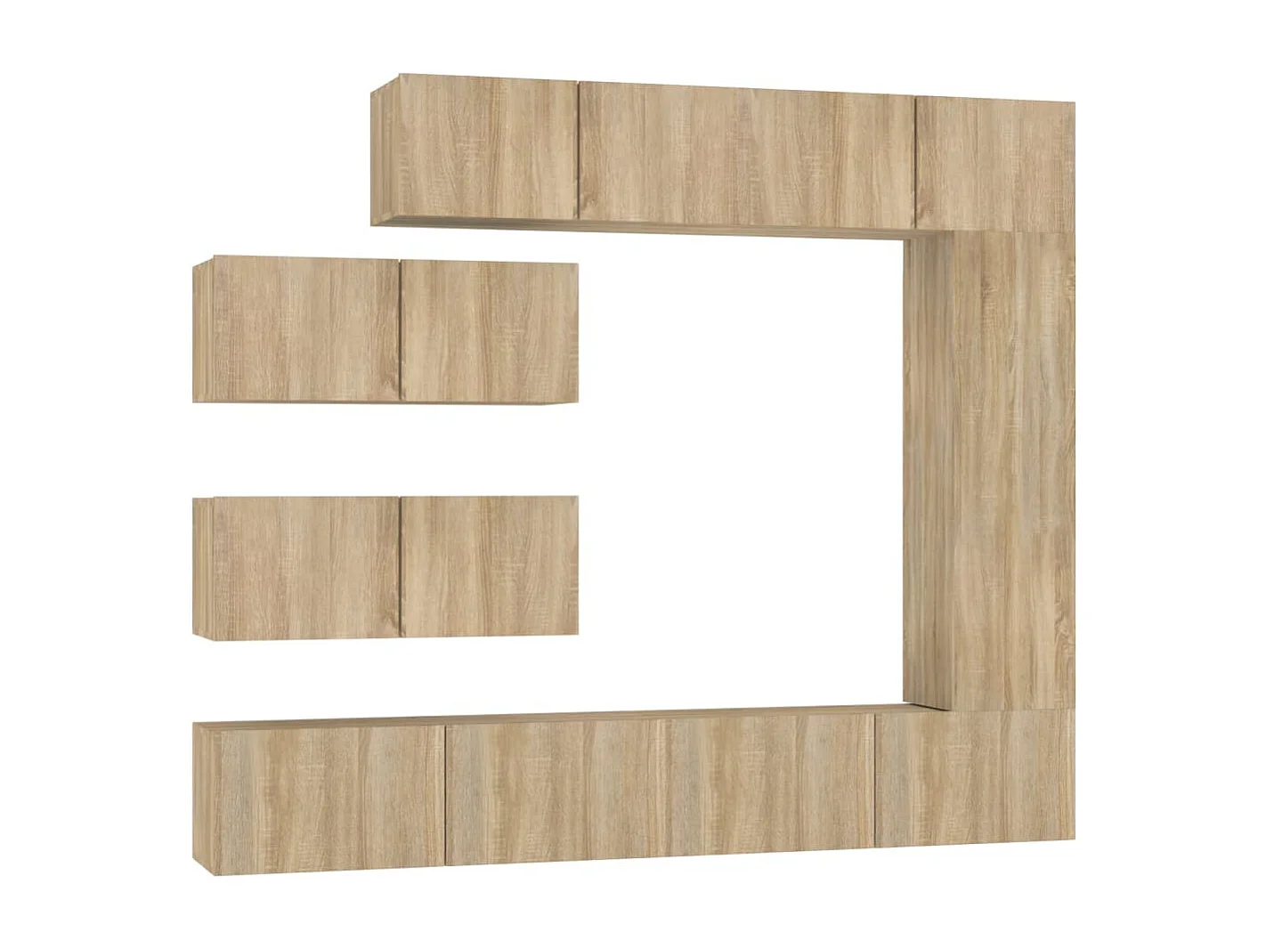 7-delige tv-meubelset Sonoma eiken bewerkt hout