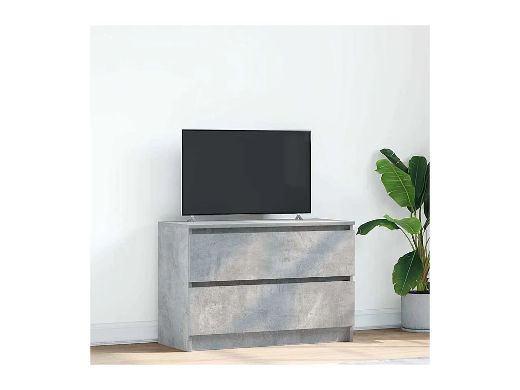 Meuble TV gris béton 80x35x54 cm bois d'ingénierie