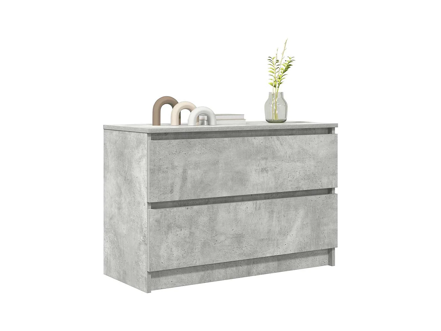 Meuble TV gris béton 80x35x54 cm bois d'ingénierie