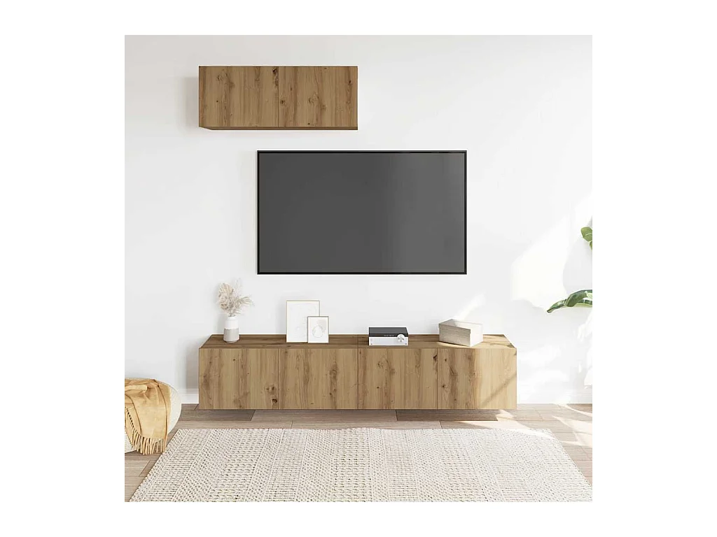 Ensemble de meuble TV mural 3 pcs chêne artisanal