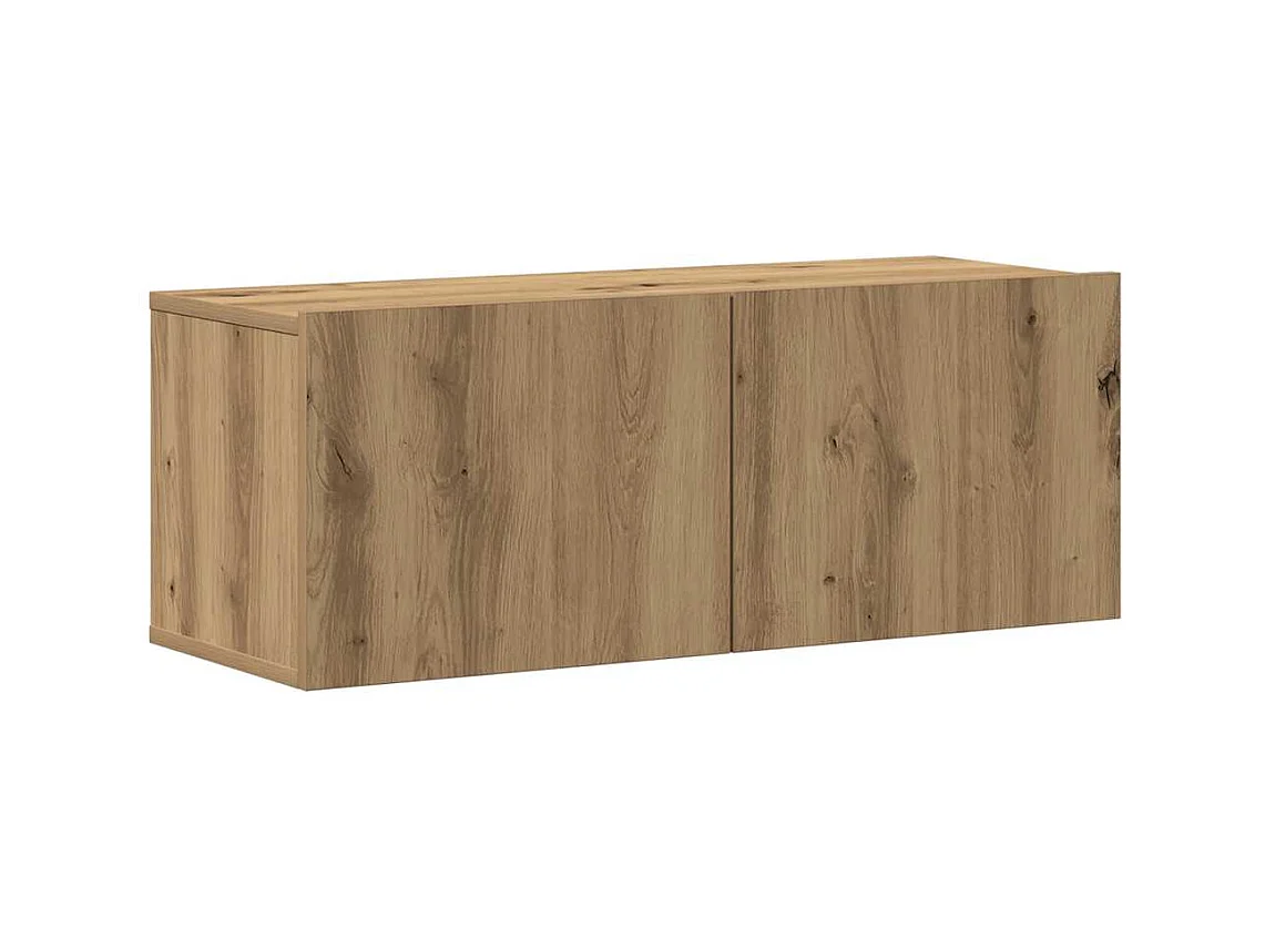 8-teiliges TV-Wandschrank-Set, handgefertigte Eiche