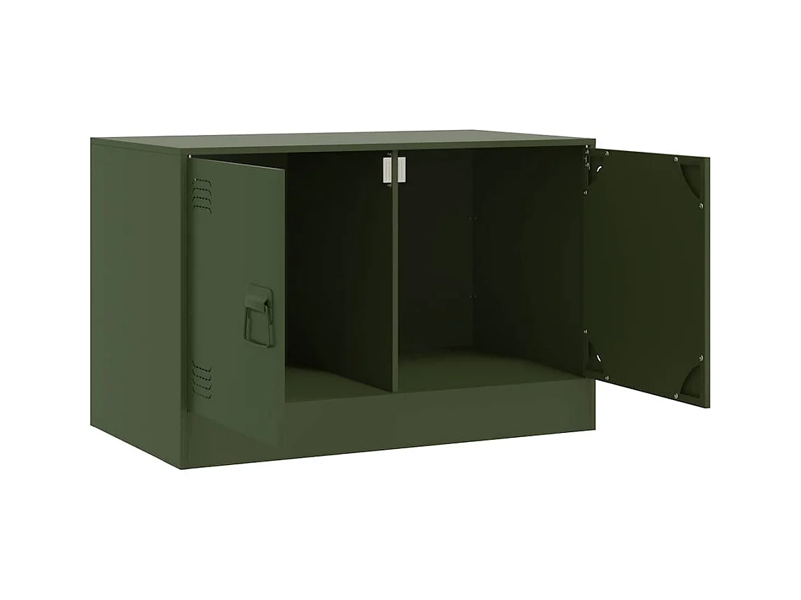TV-kast 2 stuks olijfgroen 67x39x44 cm staal