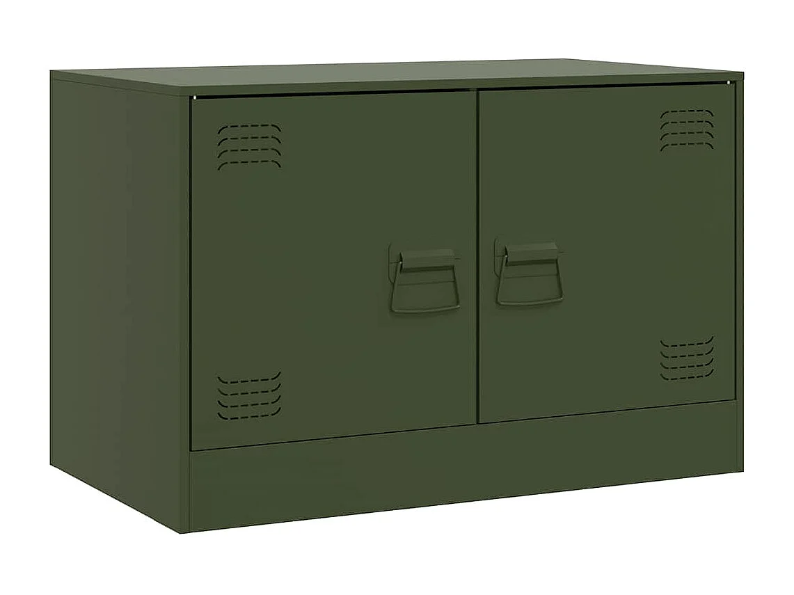 Meubles TV 2 pcs vert olive 67x39x44 cm acier