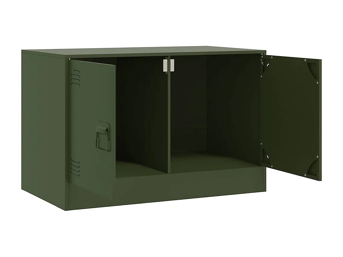 Meubles TV 2 pcs vert olive 67x39x44 cm acier