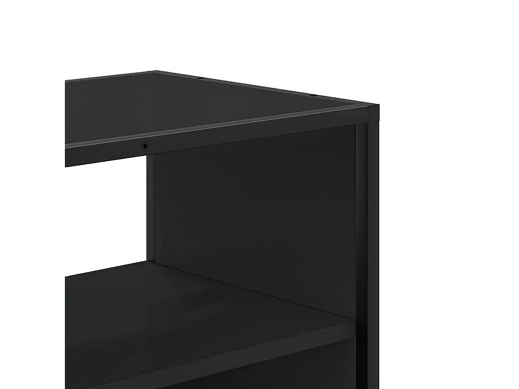 Meuble TV noir 80x31x39,5 cm bois d'ingénierie et métal