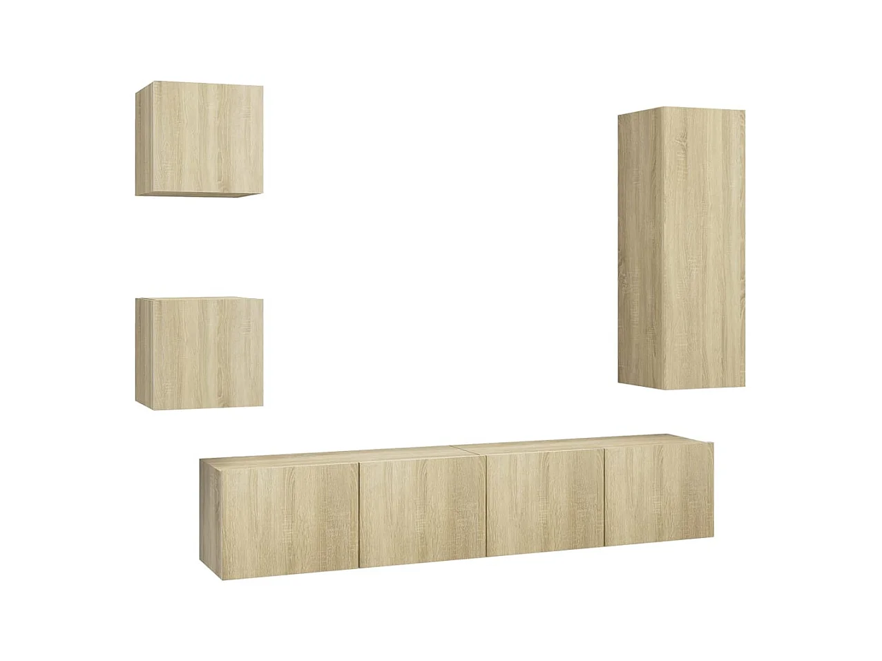 Conjunto de soporte para TV de 5 piezas de madera de ingeniería de roble Sonoma