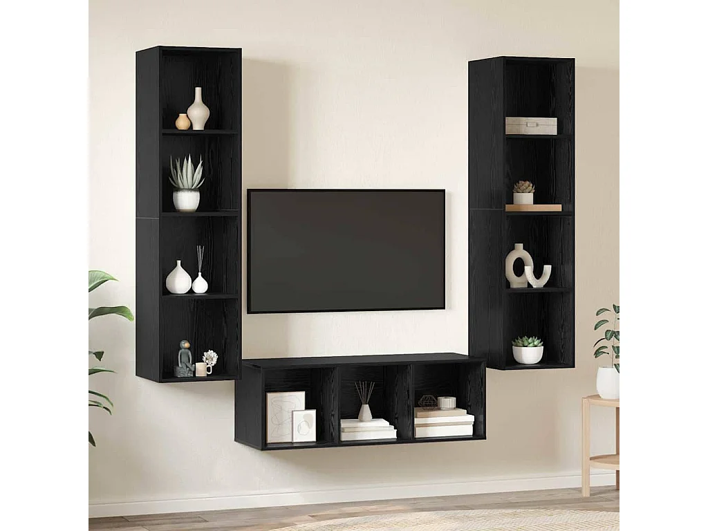 Ensemble de meubles TV 3 pcs Chêne noir 37 x 37 x 142.5 cm