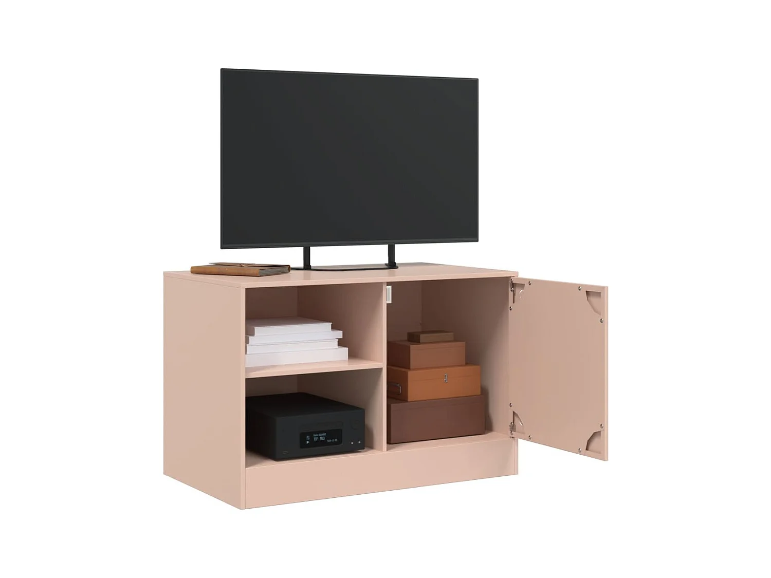 Mueble TV 2 piezas rosa 67x39x44 cm acero