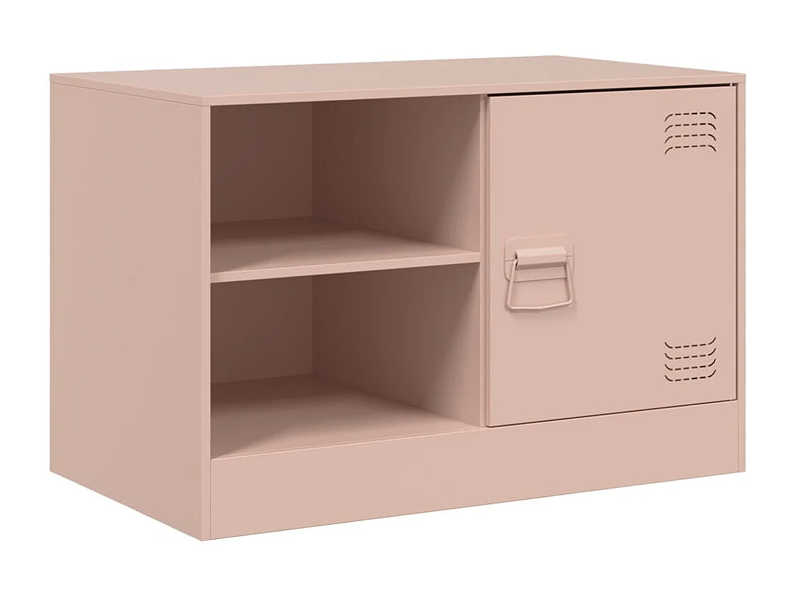 Mueble TV 2 piezas rosa 67x39x44 cm acero