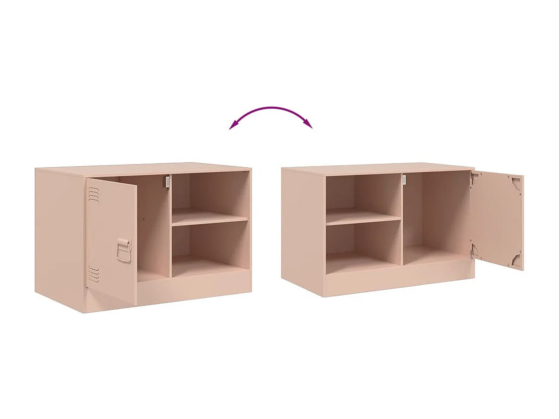 Mueble TV 2 piezas rosa 67x39x44 cm acero