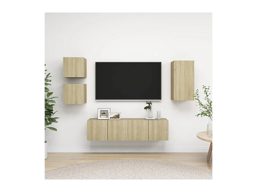 Ensemble de meubles TV 5 pcs Chêne sonoma Bois d'ingénierie