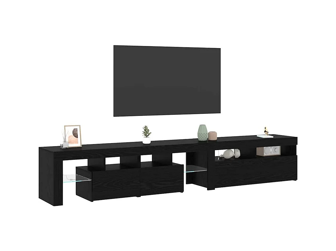 Mueble de TV de 2 piezas, roble negro, 290 x 36,5 x 40 cm