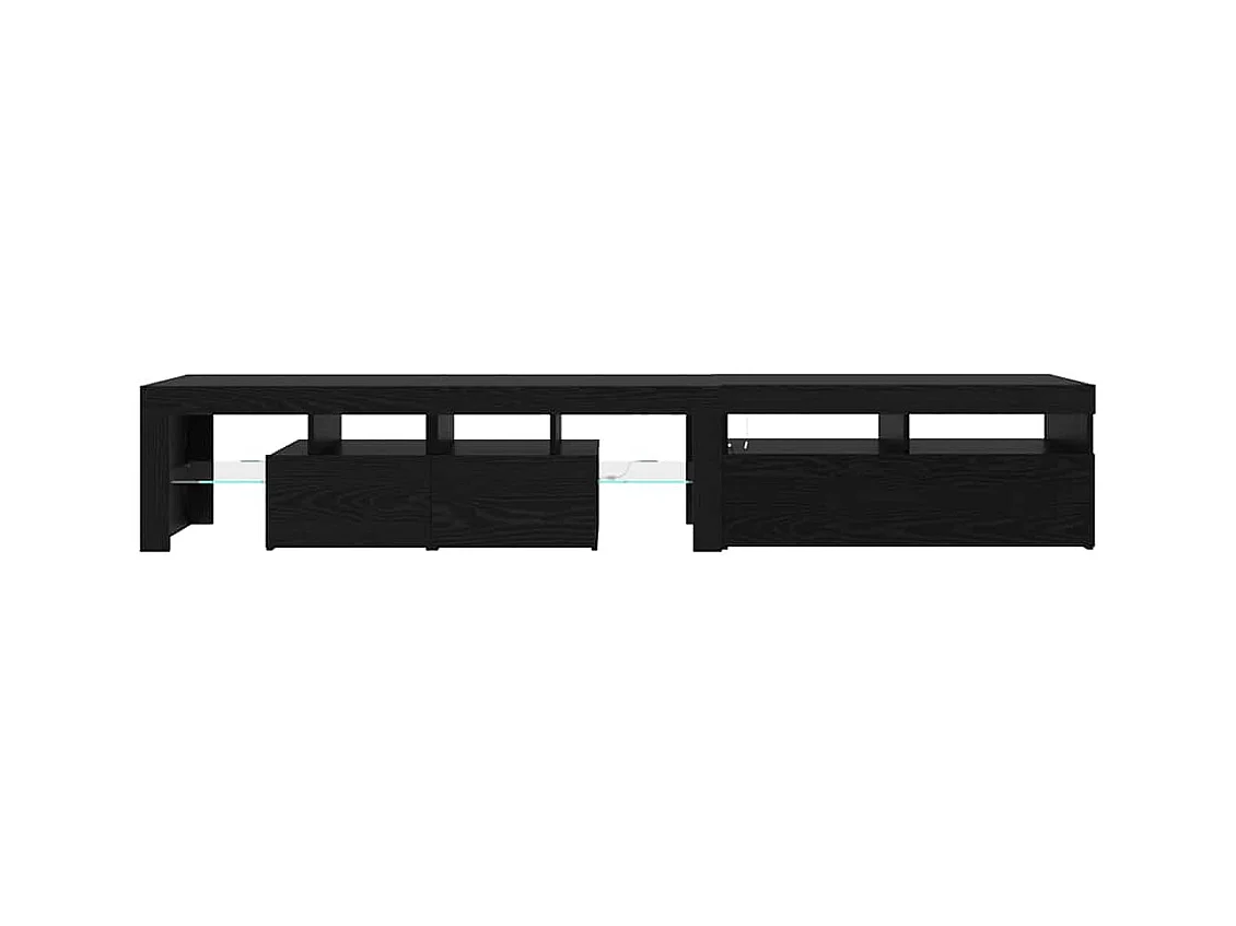 Mueble de TV de 2 piezas, roble negro, 290 x 36,5 x 40 cm