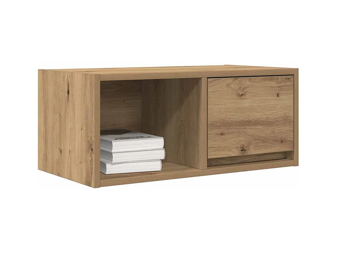 Mobili TV 2 pezzi in rovere artigianale 60x31x25,5cm in legno ingegnerizzato