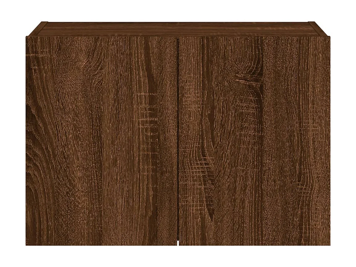 Mueble de TV de pared con luces LED, roble marrón, 60x35x41 cm