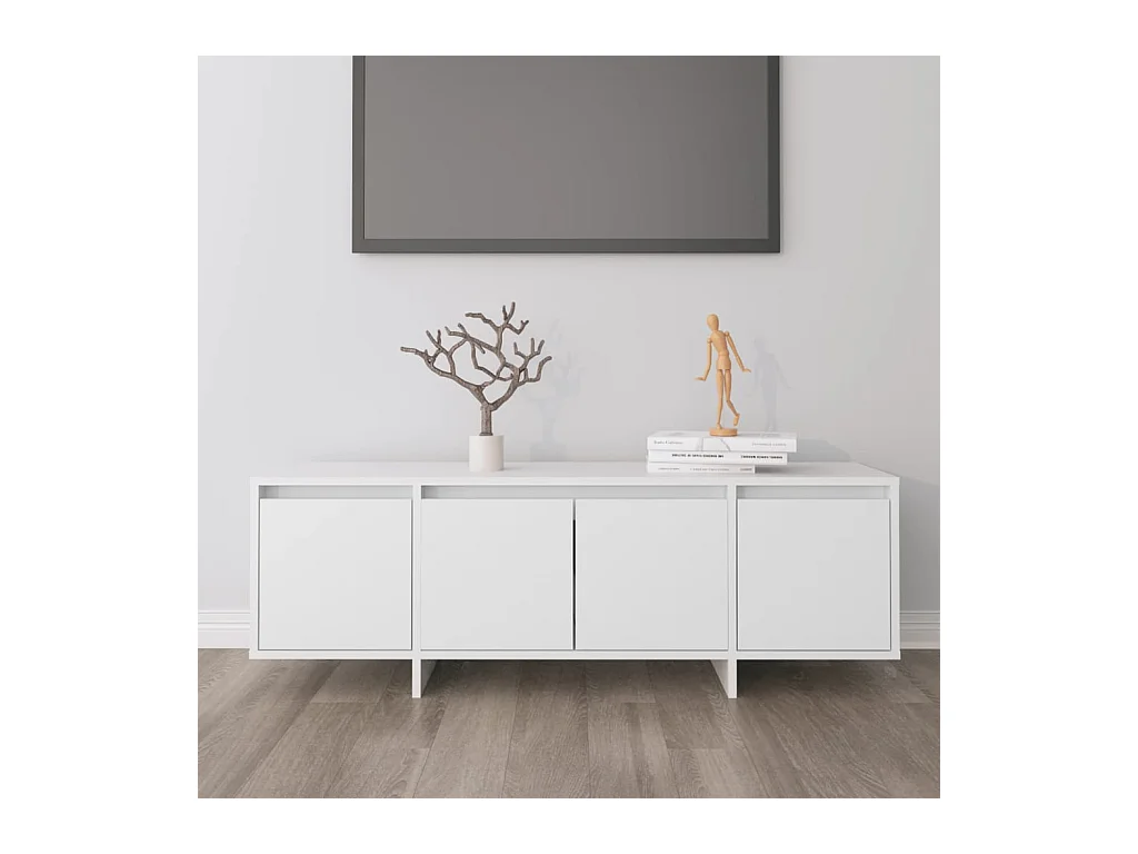 Meuble TV Blanc 120x30x40,5 cm Bois d'ingénierie