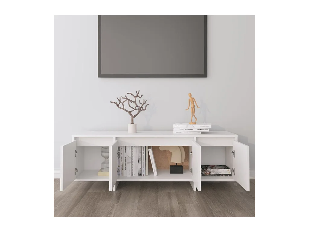 Meuble TV Blanc 120x30x40,5 cm Bois d'ingénierie