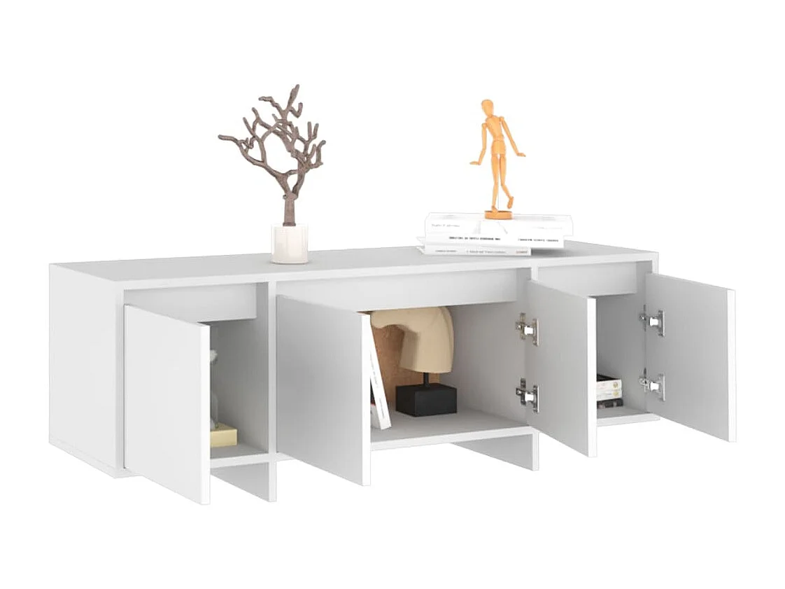 Meuble TV Blanc 120x30x40,5 cm Bois d'ingénierie