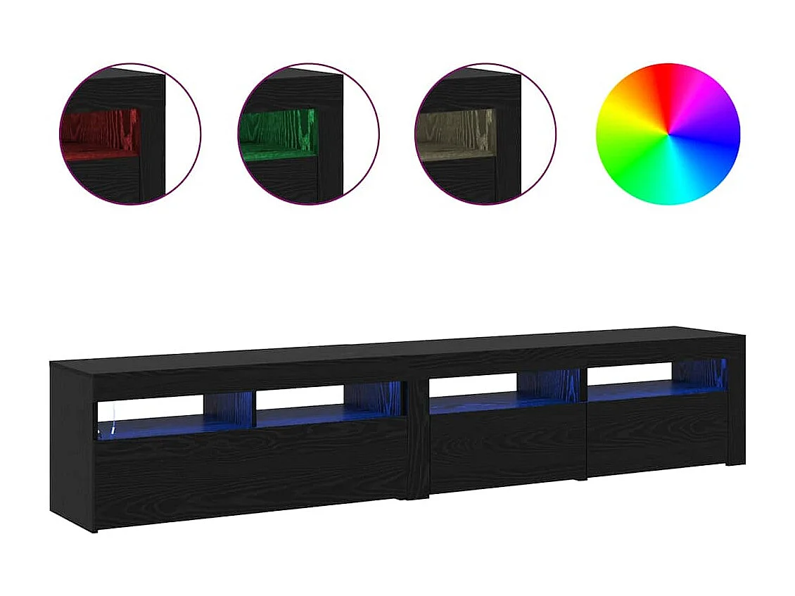 Mobile TV 2 pezzi Rovere Nero 210 x 35 x 40 cm Legno ingegnerizzato