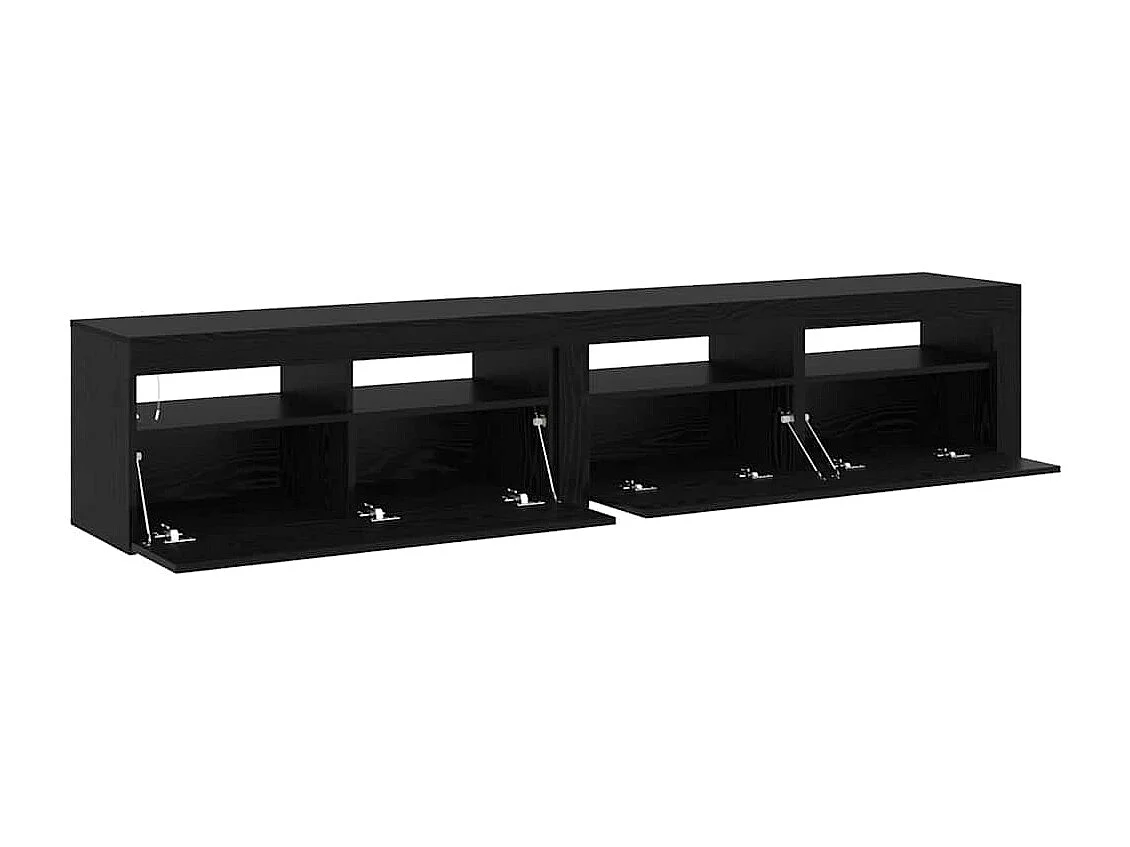 Mobile TV 2 pezzi Rovere Nero 210 x 35 x 40 cm Legno ingegnerizzato