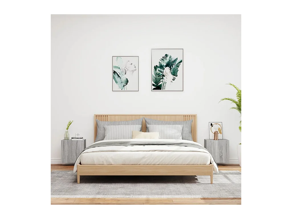 muebles de TV de pared en gris Sonoma, 40,5 x 30 x 40 cm, madera de ingeniería.