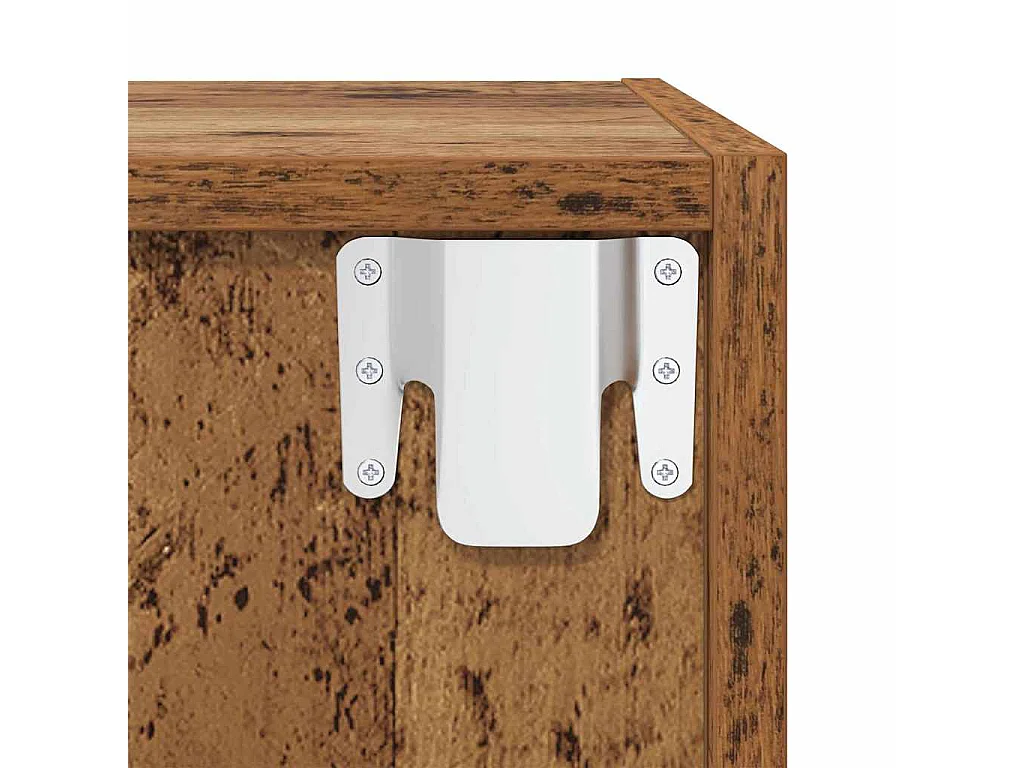 2-delige wandkast voor tv, antiek hout, 37 x 37 x 72 cm