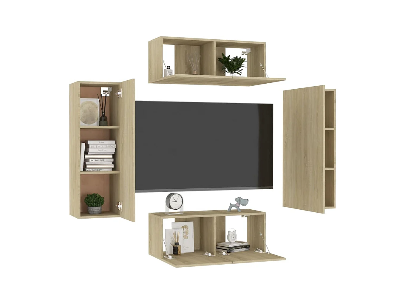 Ensemble de meubles TV 4 pcs Chêne sonoma Bois d'ingénierie