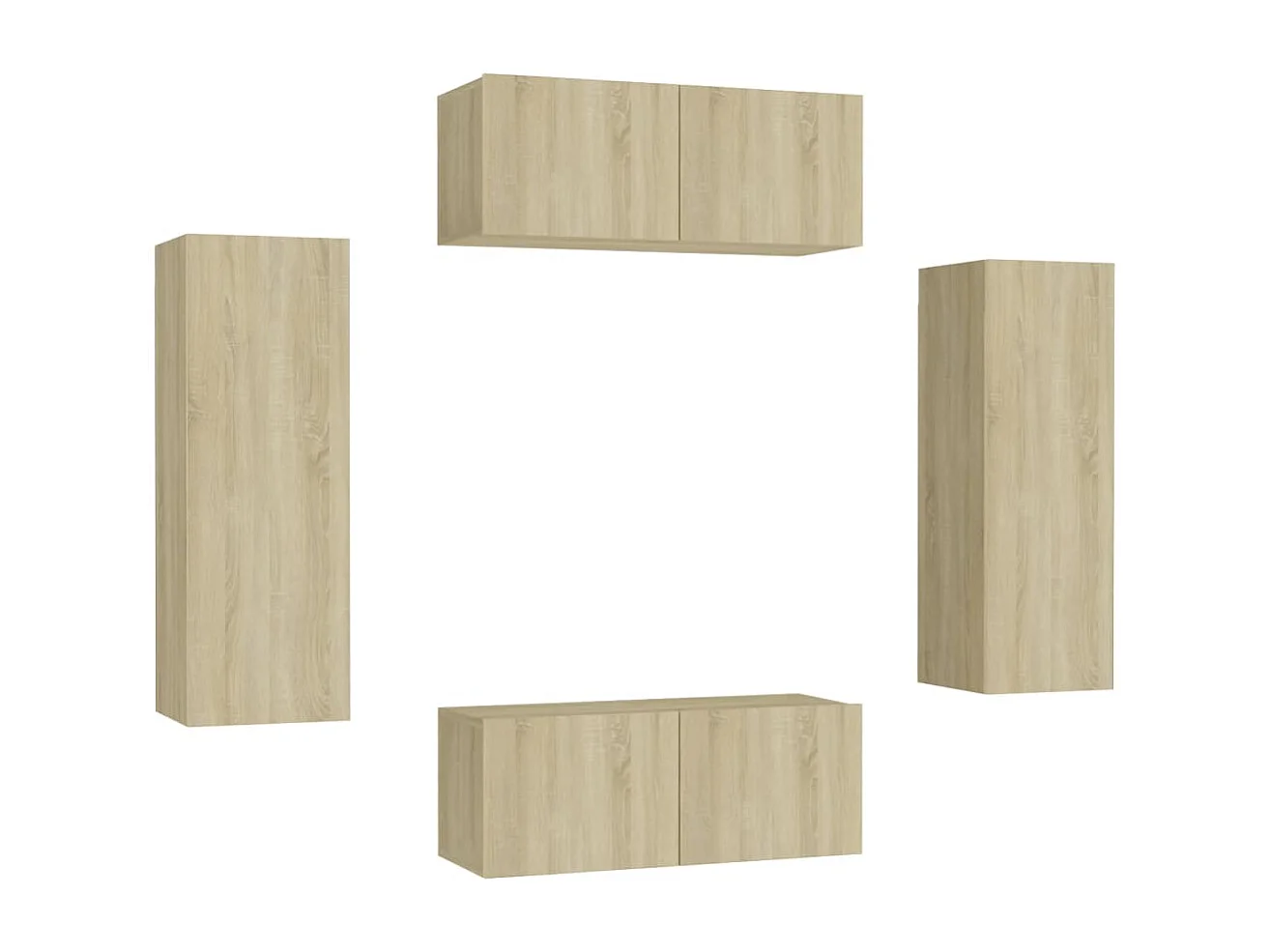 Ensemble de meubles TV 4 pcs Chêne sonoma Bois d'ingénierie