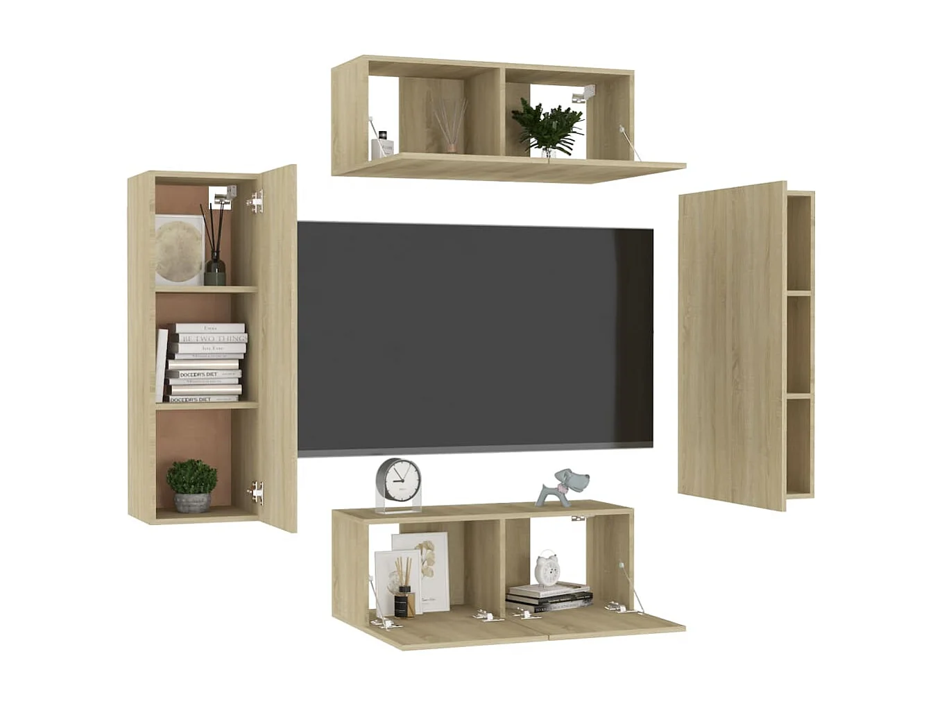 Ensemble de meubles TV 4 pcs Chêne sonoma Bois d'ingénierie