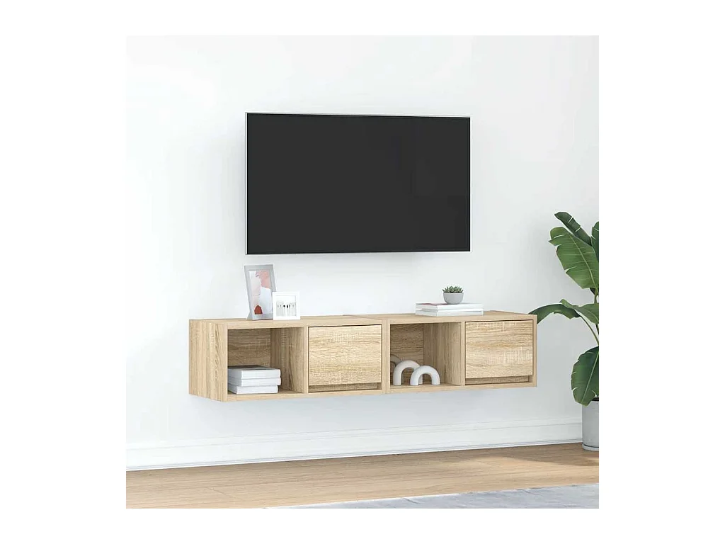 TV-kast 2 stuks Sonoma eiken 60x31x25,5 cm bewerkt hout