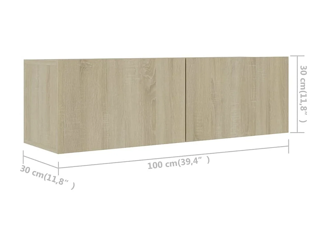 Ensemble de meubles TV 4 pcs Chêne sonoma Bois d'ingénierie