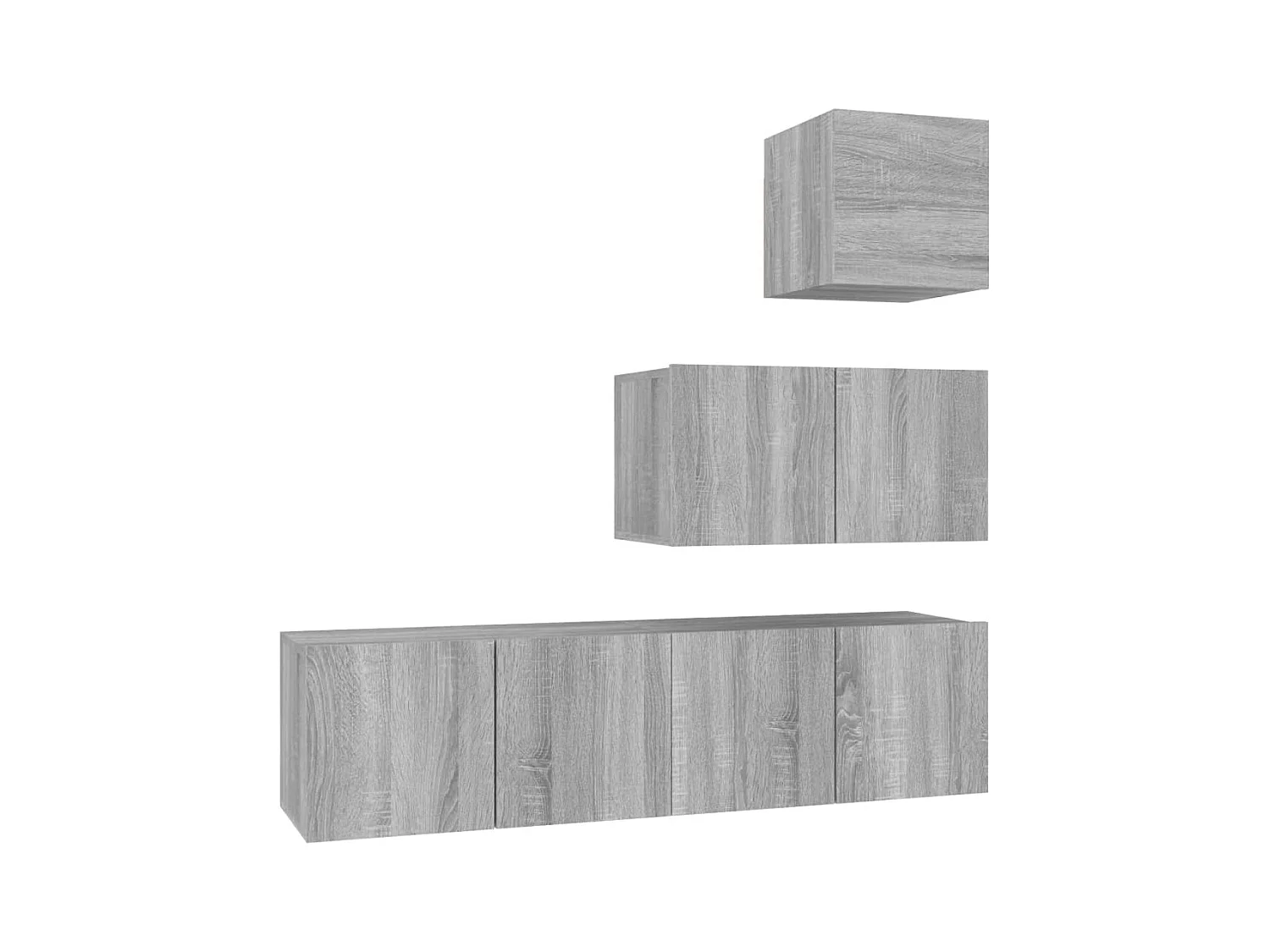 Set di mobili TV Sonoma Gray da 4 pezzi in legno ingegnerizzato