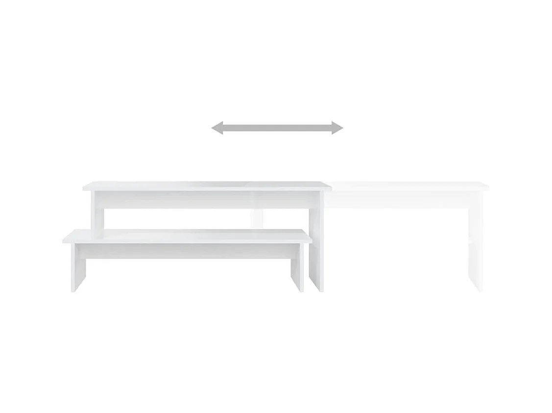 Meuble TV Blanc 180x30x43 cm Aggloméré