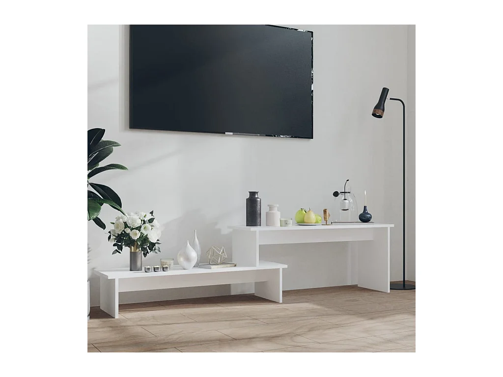 Meuble TV Blanc 180x30x43 cm Aggloméré