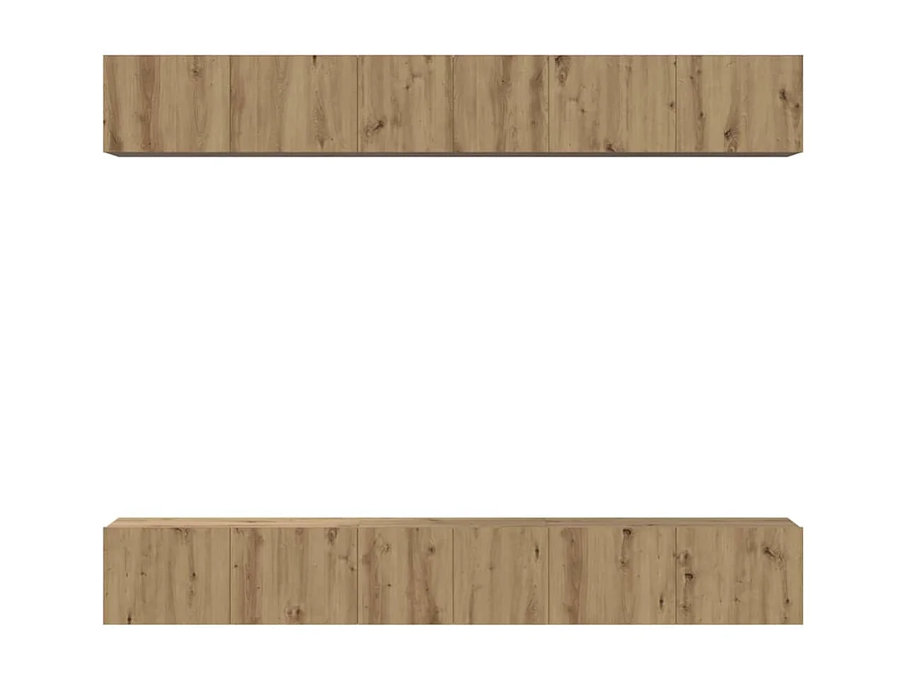 Set di mobili TV da 6 pezzi, rovere lavorato a mano, 80 x 30 x 30 cm