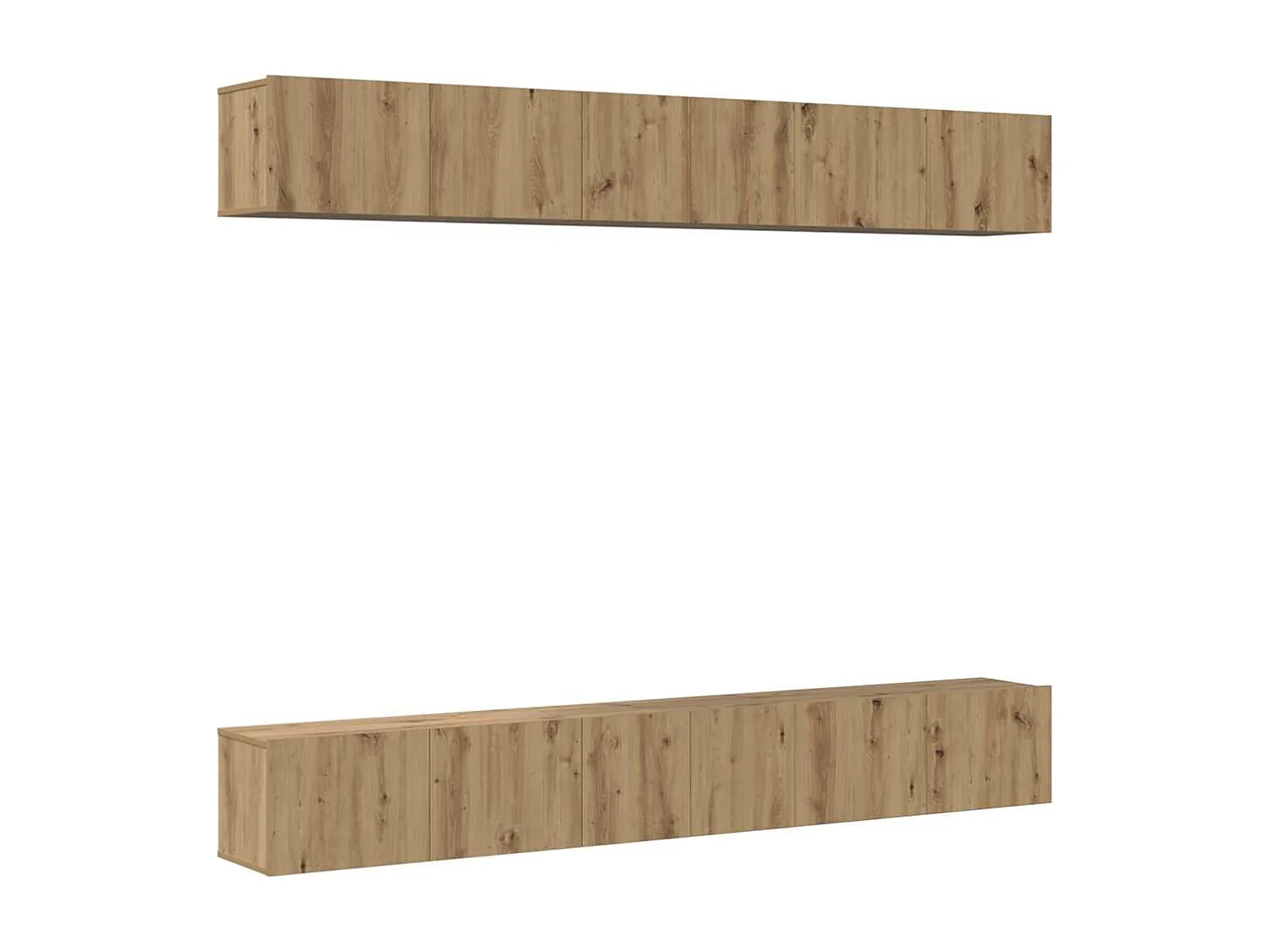 TV-meubelset van 6 stuks, handgemaakt eikenhout, 80 x 30 x 30 cm