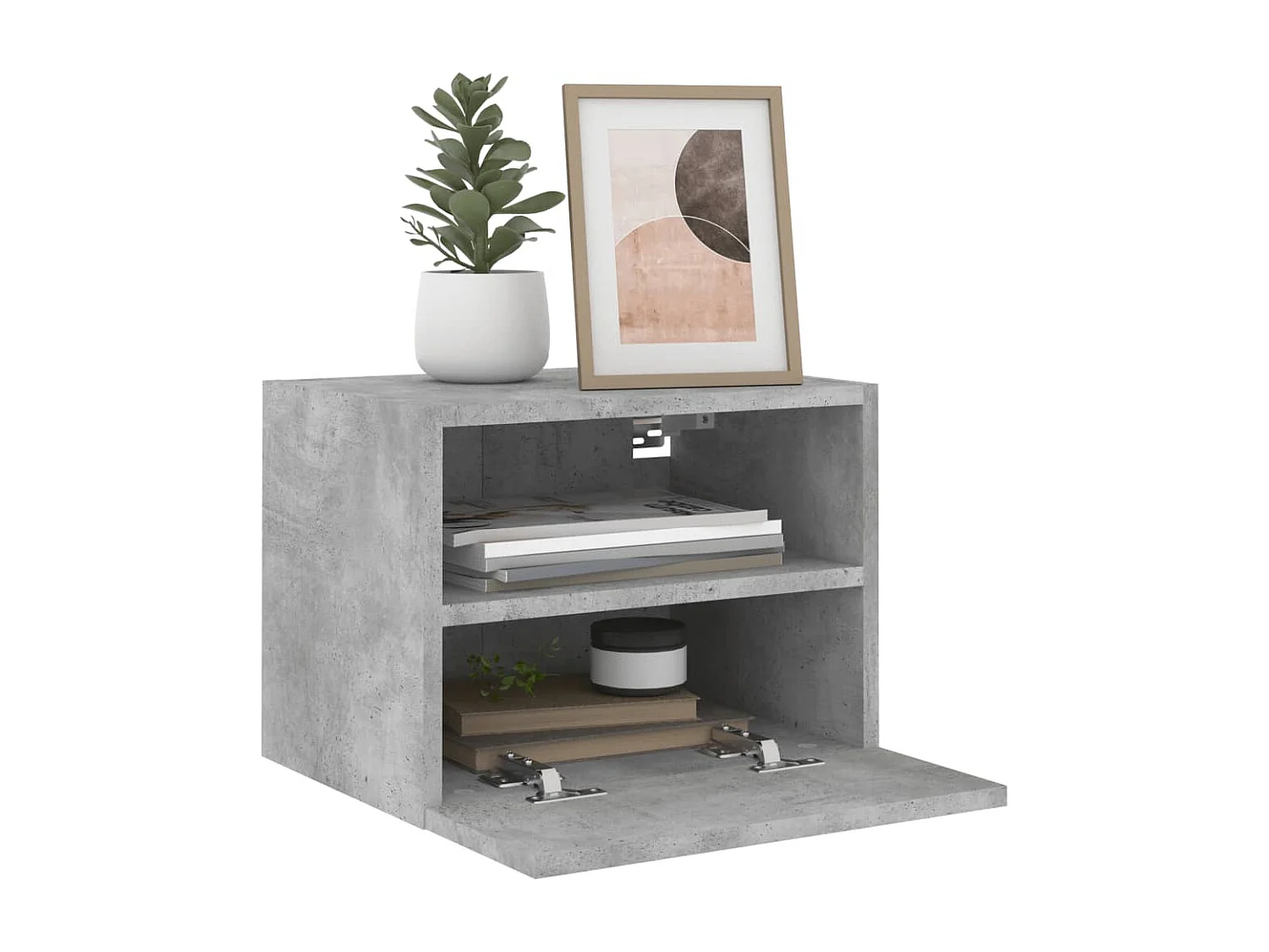 mobili porta TV da parete in cemento grigio 40x30x30cm in legno ingegnerizzato