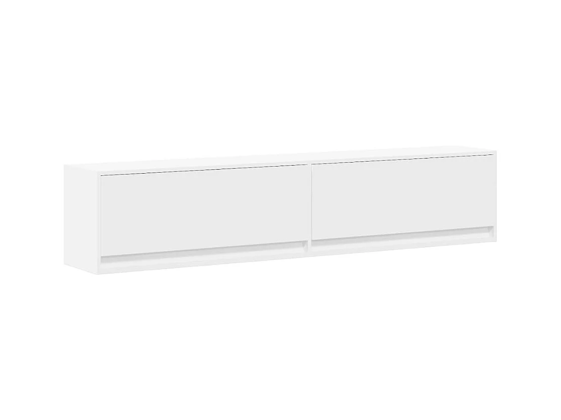 Wandmeubel met witte LED 180x31x38 cm