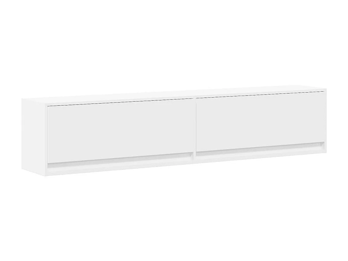 Mobile porta TV a parete con LED bianco 180x31x38 cm