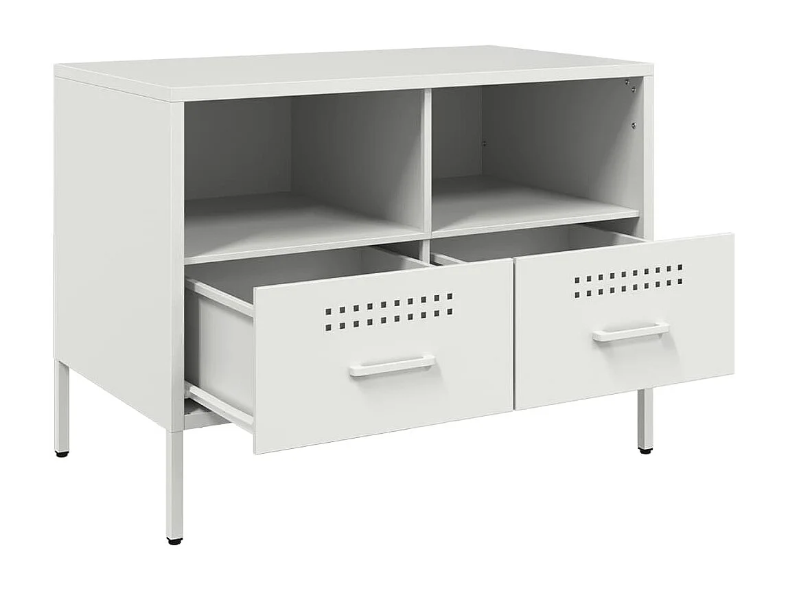 Meuble TV blanc 68x39x50,5 cm acier